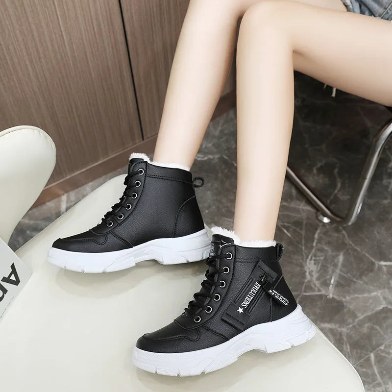 New Winter Women Boots Lace Up Women Sneakers Snow Ankle Boots Waterproof Platform Boots Comfortable Warm Casual Shoes for Women