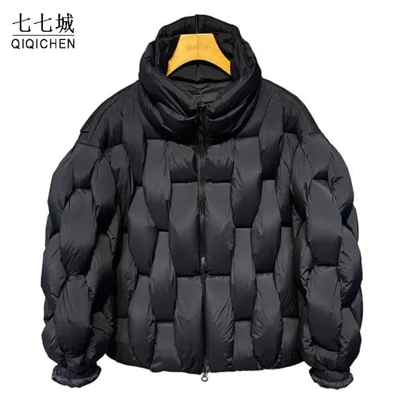 Oversized Men  Parkas High-Collar Warm Puffer Jacket