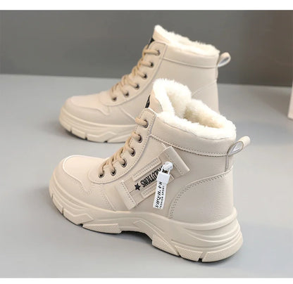 New Winter Women Boots Lace Up Women Sneakers Snow Ankle Boots Waterproof Platform Boots Comfortable Warm Casual Shoes for Women