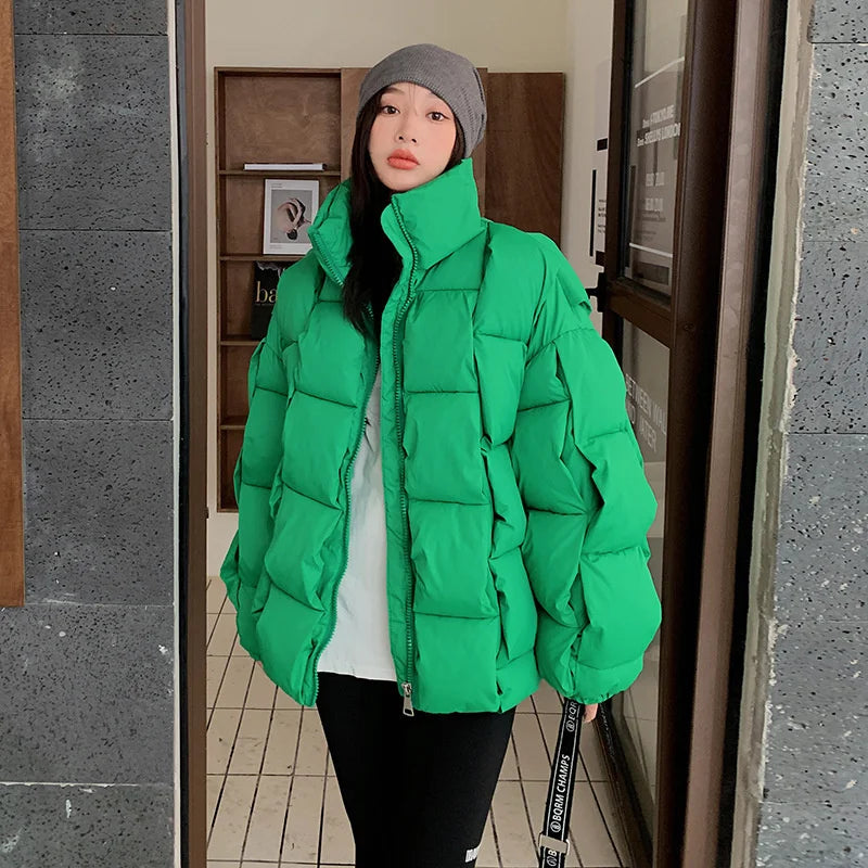 Oversized Women  Parkas High-Collar Warm Puffer Jacket