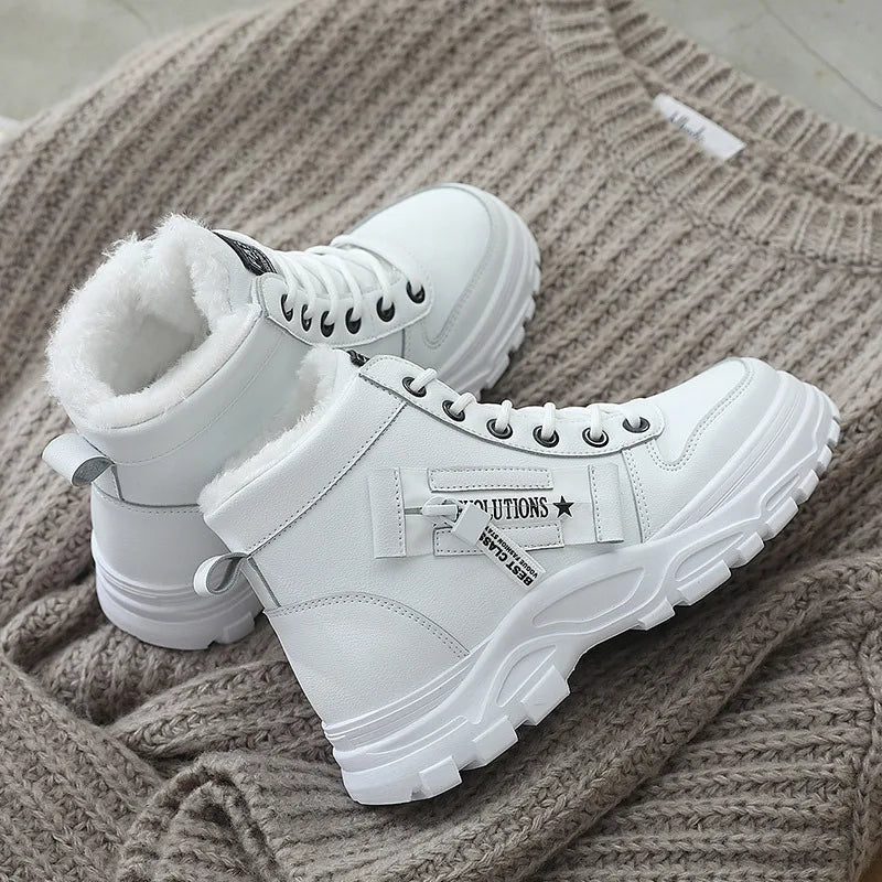 New Winter Women Boots Lace Up Women Sneakers Snow Ankle Boots Waterproof Platform Boots Comfortable Warm Casual Shoes for Women