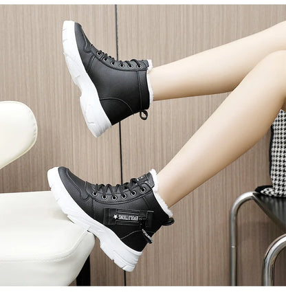 New Winter Women Boots Lace Up Women Sneakers Snow Ankle Boots Waterproof Platform Boots Comfortable Warm Casual Shoes for Women