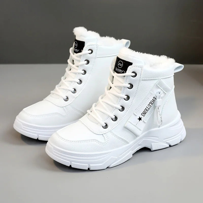 New Winter Women Boots Lace Up Women Sneakers Snow Ankle Boots Waterproof Platform Boots Comfortable Warm Casual Shoes for Women