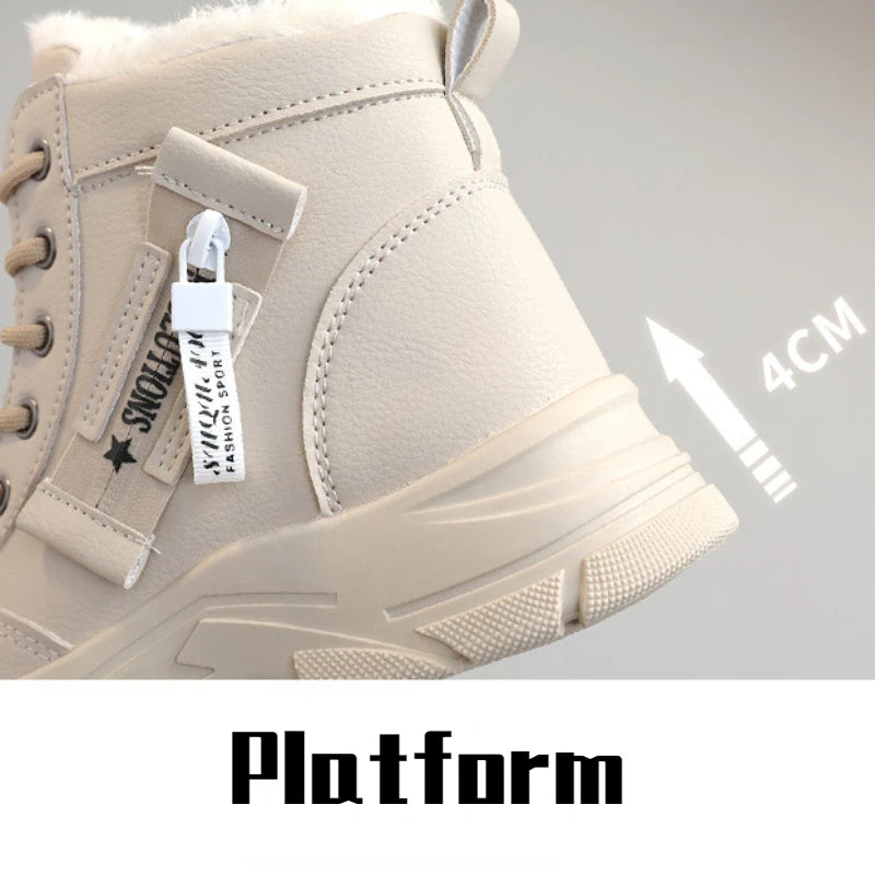 New Winter Women Boots Lace Up Women Sneakers Snow Ankle Boots Waterproof Platform Boots Comfortable Warm Casual Shoes for Women